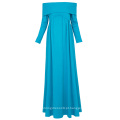 Kate Kasin Sexy Womens Maternity Long Sleeve Off Shoulder Long Maxi Sky Blue Maternity Dress KK000677-2